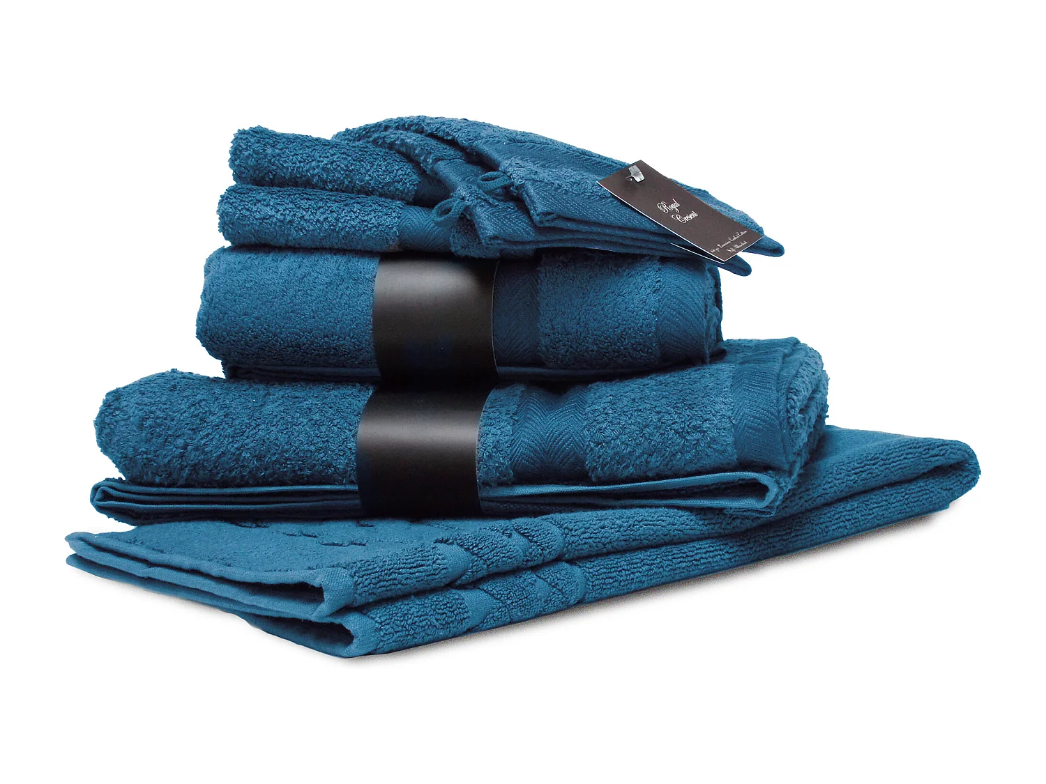 Parure de bain 7 pièces ROYAL CRESENT Bleu Céleste 650 g/m2