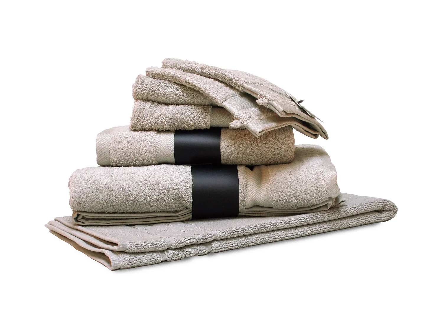 Parure de bain 7 pièces ROYAL CRESENT Gris Craie 650 g/m2