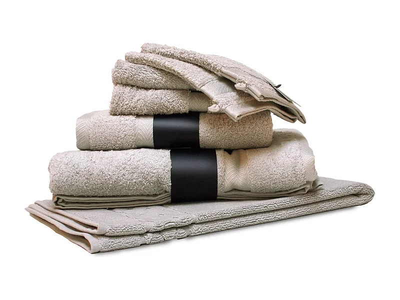 Parure de bain 7 pièces ROYAL CRESENT Gris Craie 650 g/m2