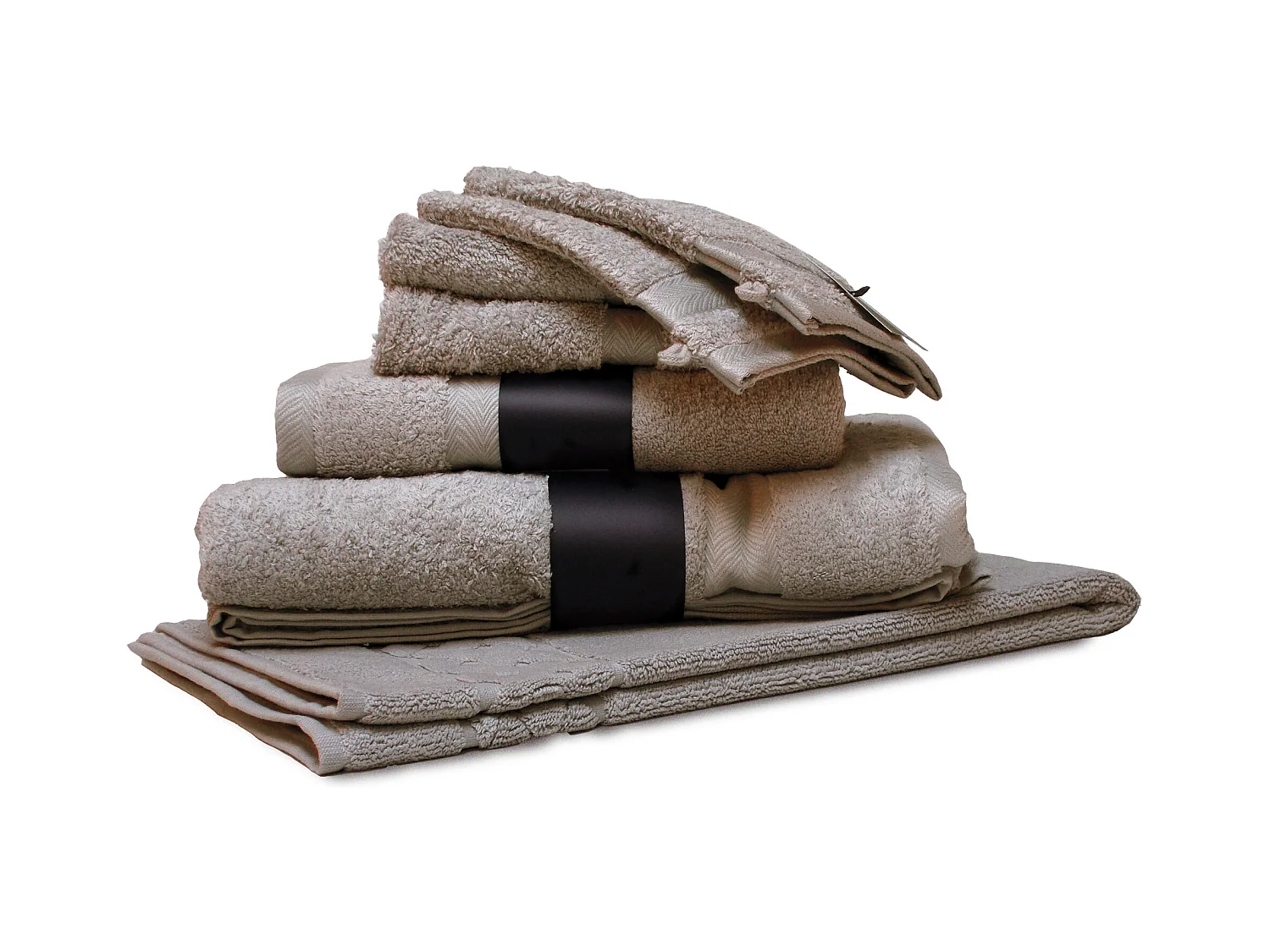 Parure de bain 7 pièces ROYAL CRESENT Gris Souris 650 g/m2