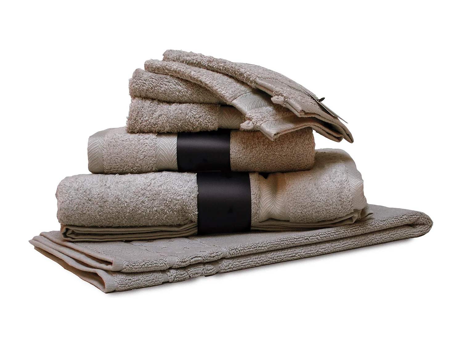 Parure de bain 7 pièces ROYAL CRESENT Gris Souris 650 g/m2