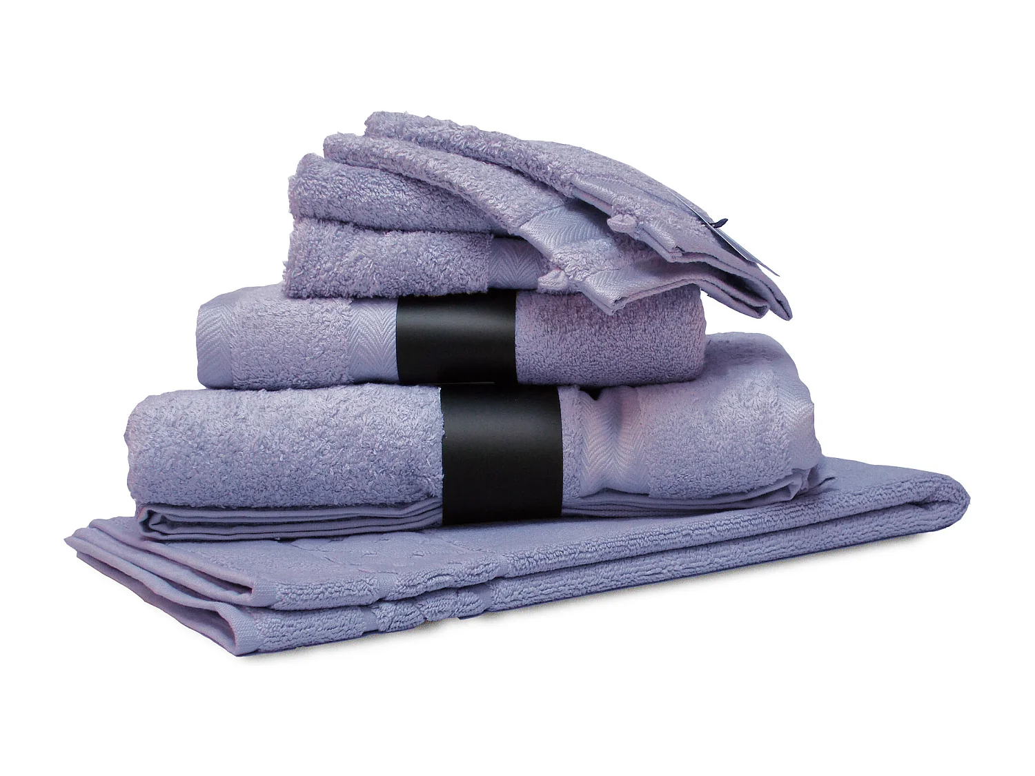 Parure de bain 7 pièces ROYAL CRESENT Bleu Lavande 650 g/m2