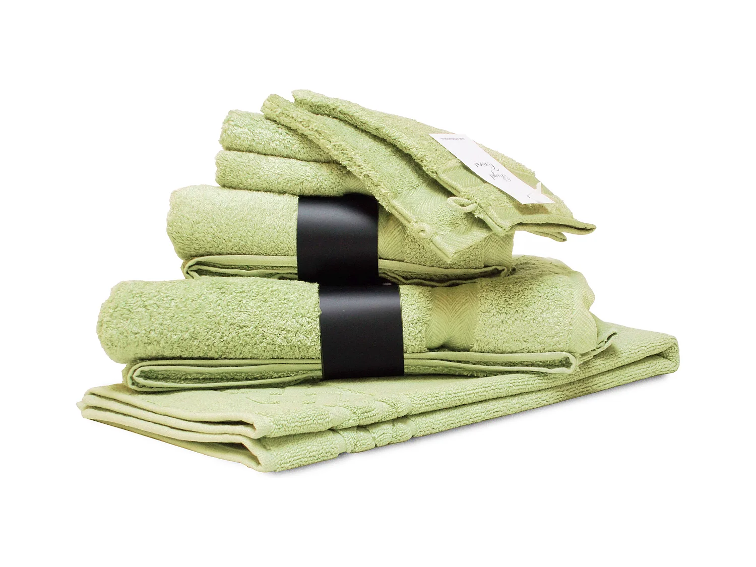 Parure de bain 7 pièces ROYAL CRESENT Vert Pastel 650 g/m2