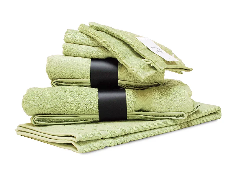 Parure de bain 7 pièces ROYAL CRESENT Vert Pastel 650 g/m2