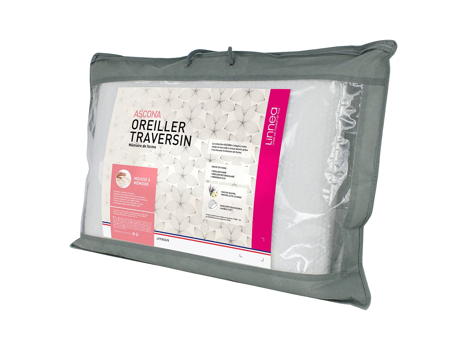 Oreiller 40x60 cm ASCONA mousse à mémoire de forme visco