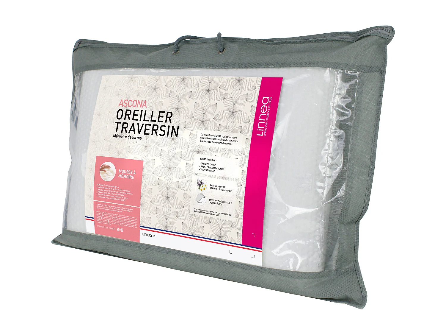 Oreiller 40x60 cm ASCONA mousse à mémoire de forme visco