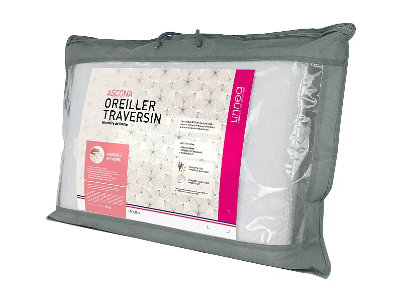 Oreiller 40x60 cm ASCONA mousse à mémoire de forme visco