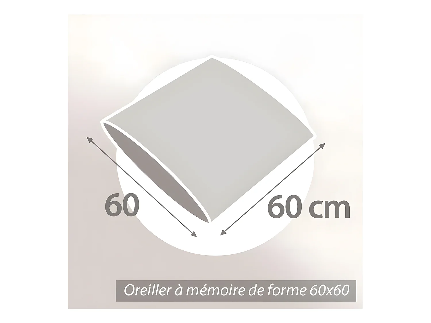 Oreiller 60x60 cm PILO Visco-végétal à mémoire de forme