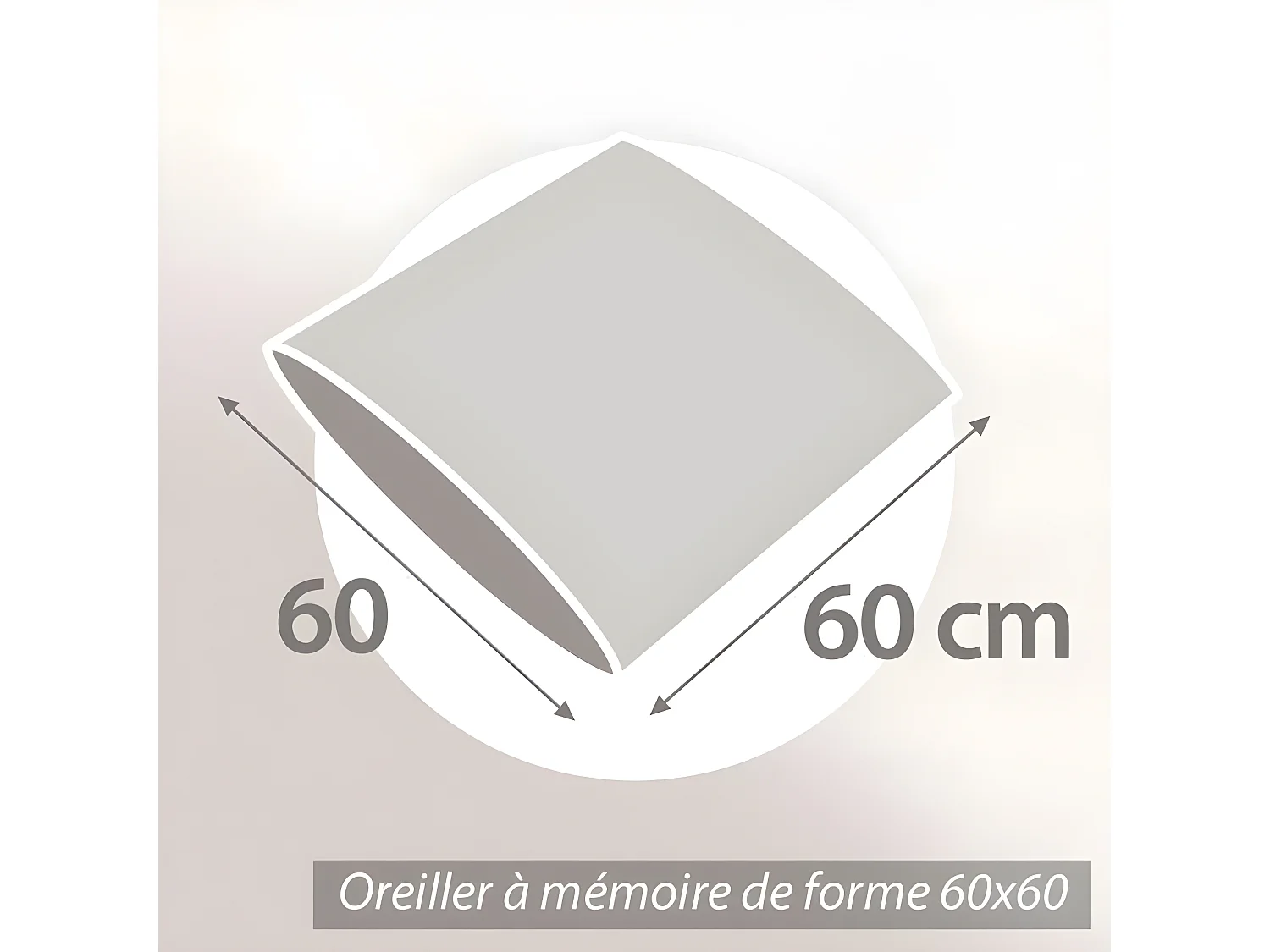 Oreiller 60x60 cm PILO Visco-végétal à mémoire de forme