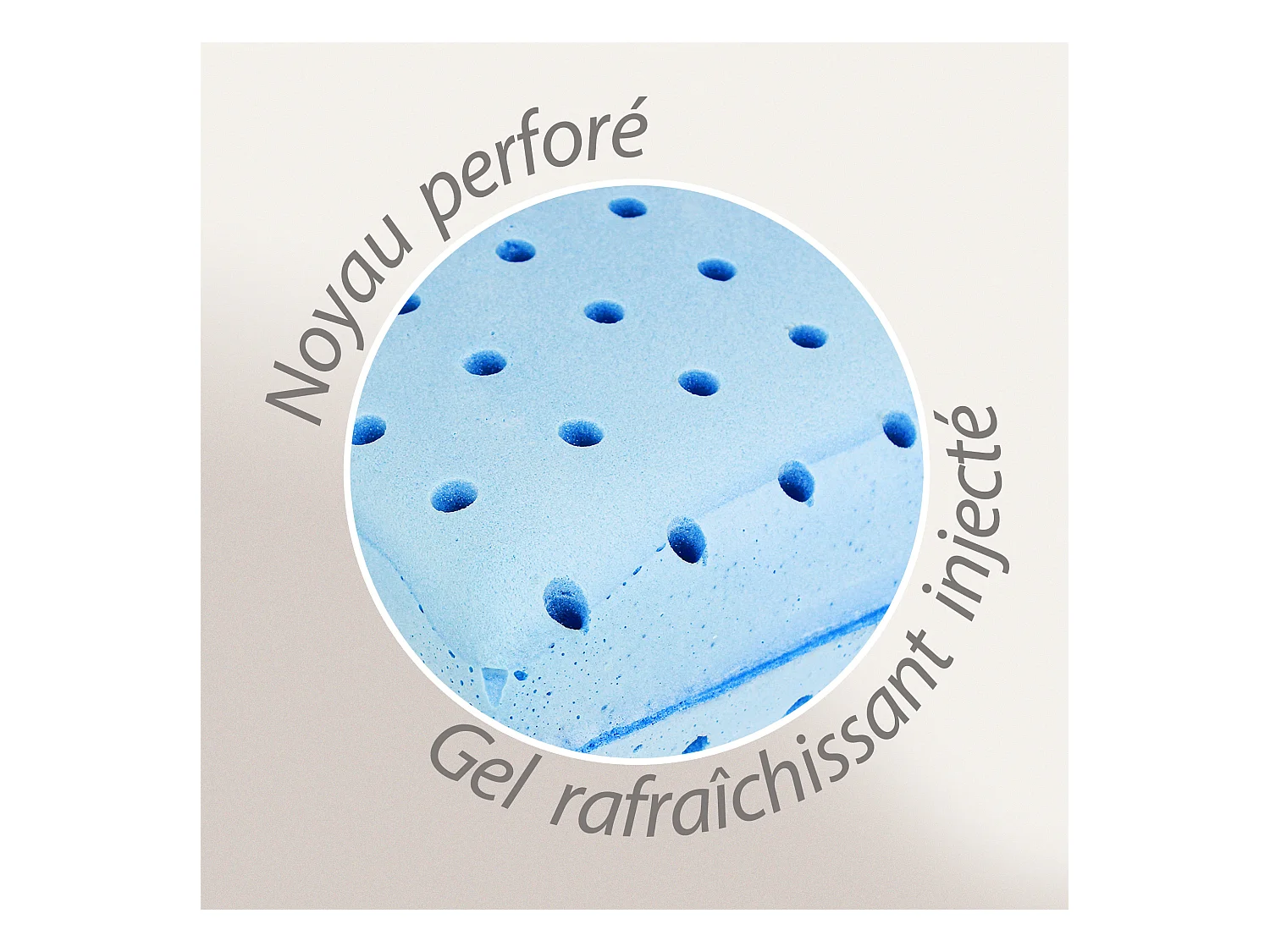 Oreiller 40x60 cm DOZZA mousse à mémoire de forme moulée aquagel