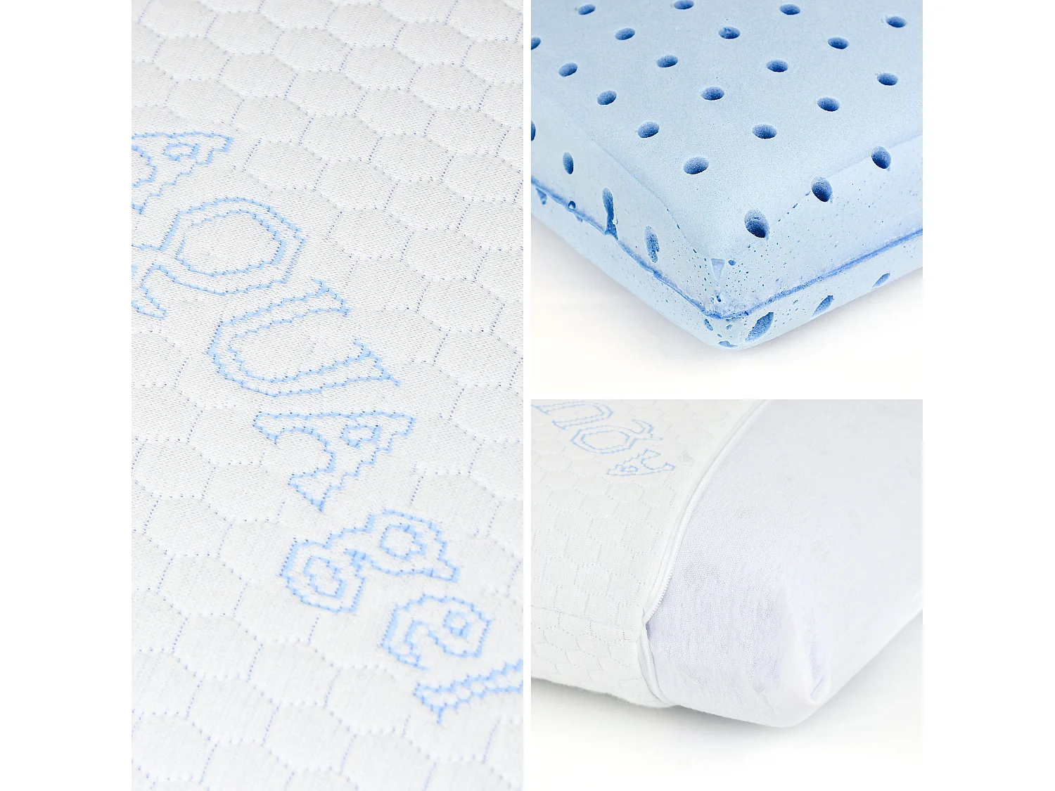 Oreiller 40x60 cm DOZZA mousse à mémoire de forme moulée aquagel