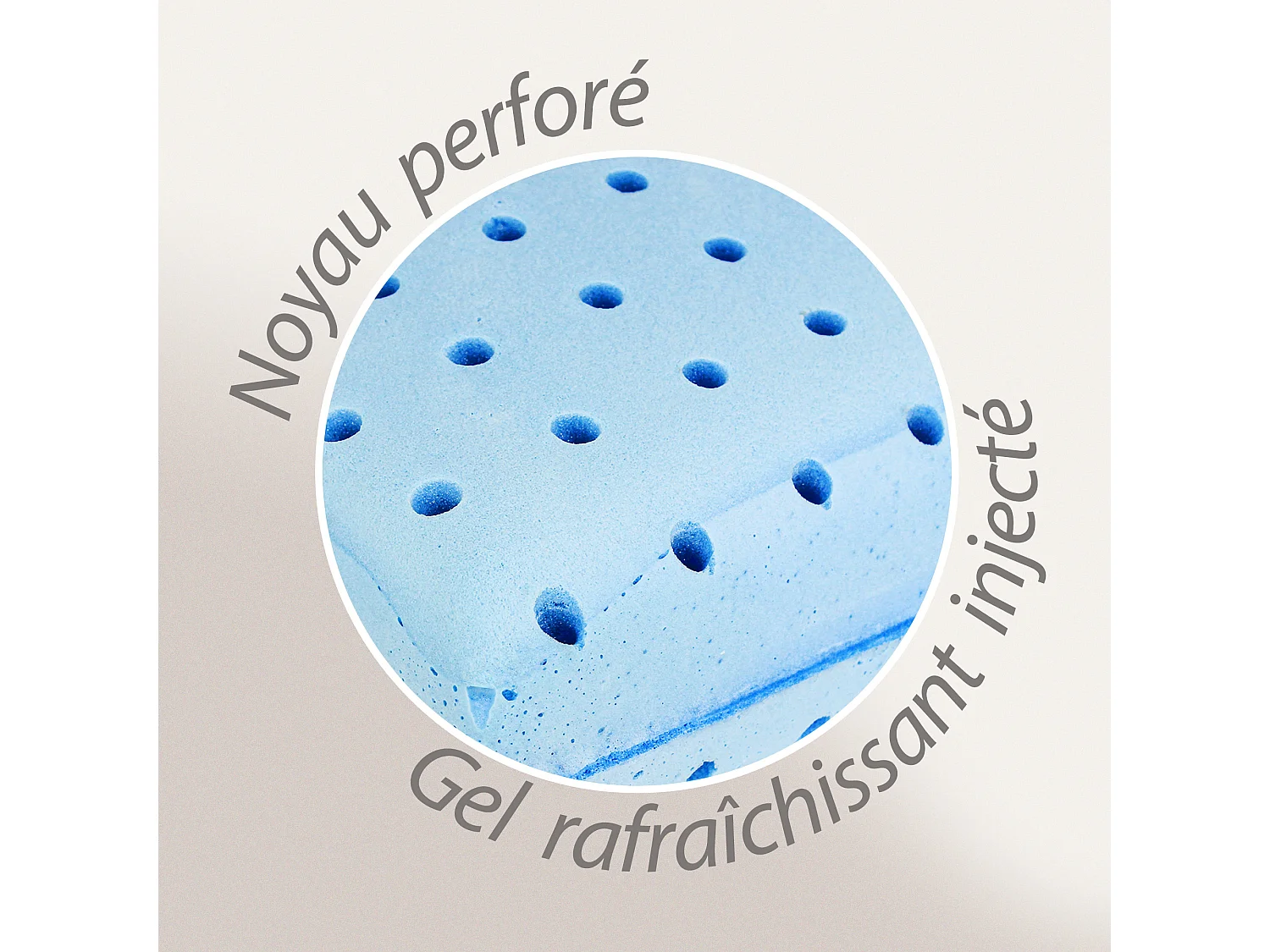 Oreiller 40x60 cm DOZZA mousse à mémoire de forme moulée aquagel