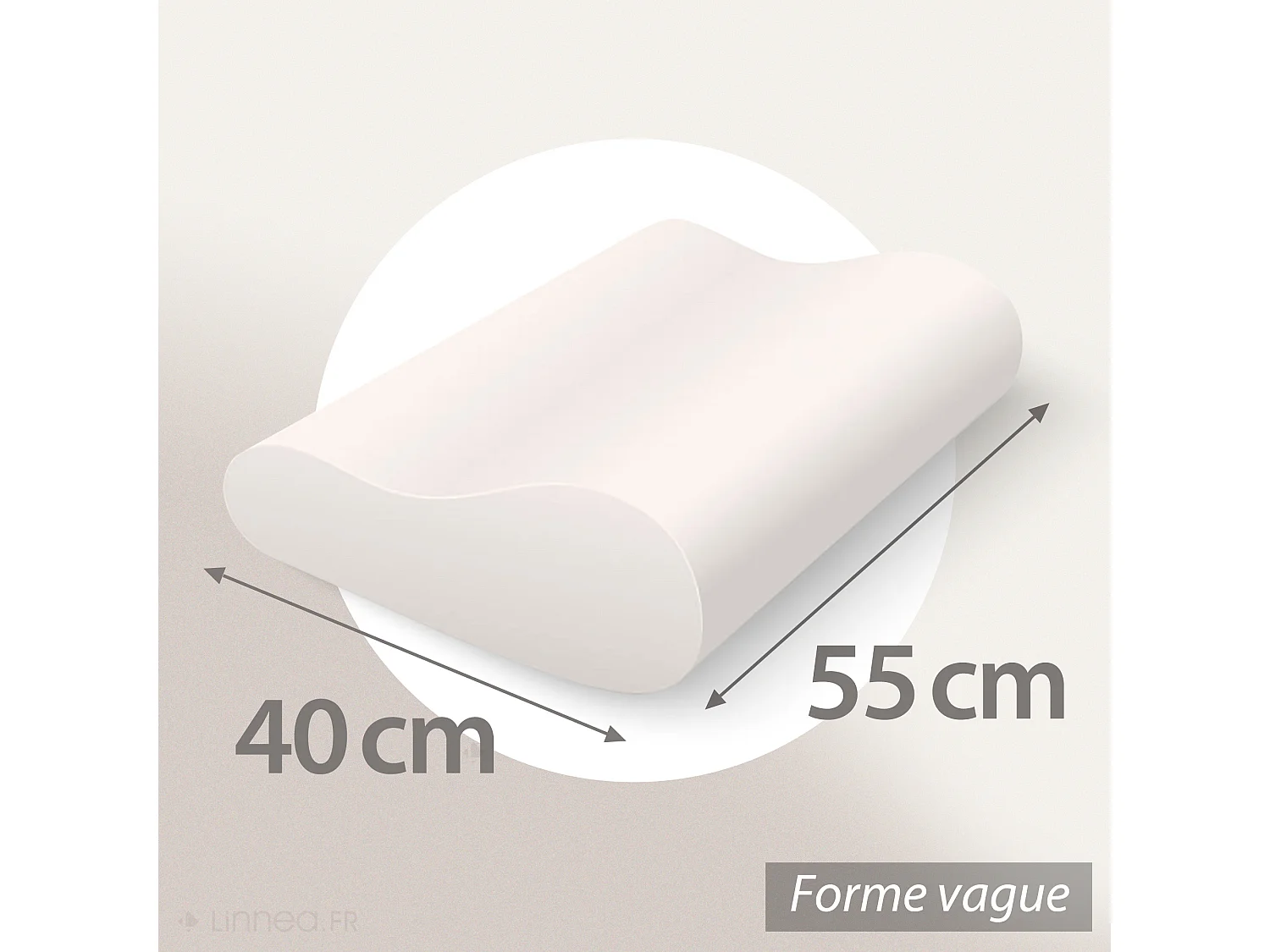 Oreiller ergonomique 55x40 cm PILO Visco-végétal à mémoire de forme