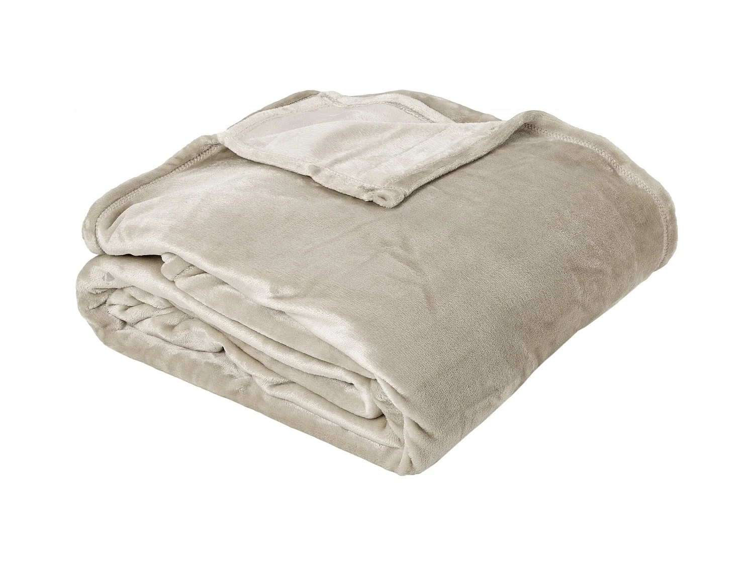 Couverture polaire microvelours 220x240 cm VELVET Gris Galet