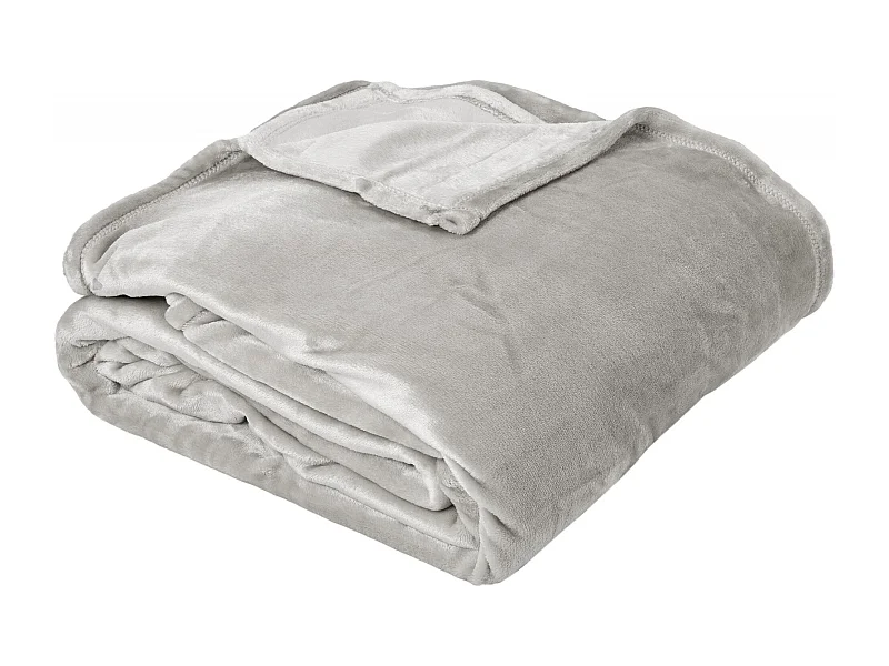 Couverture polaire microvelours 220x240 cm VELVET Gris Perle
