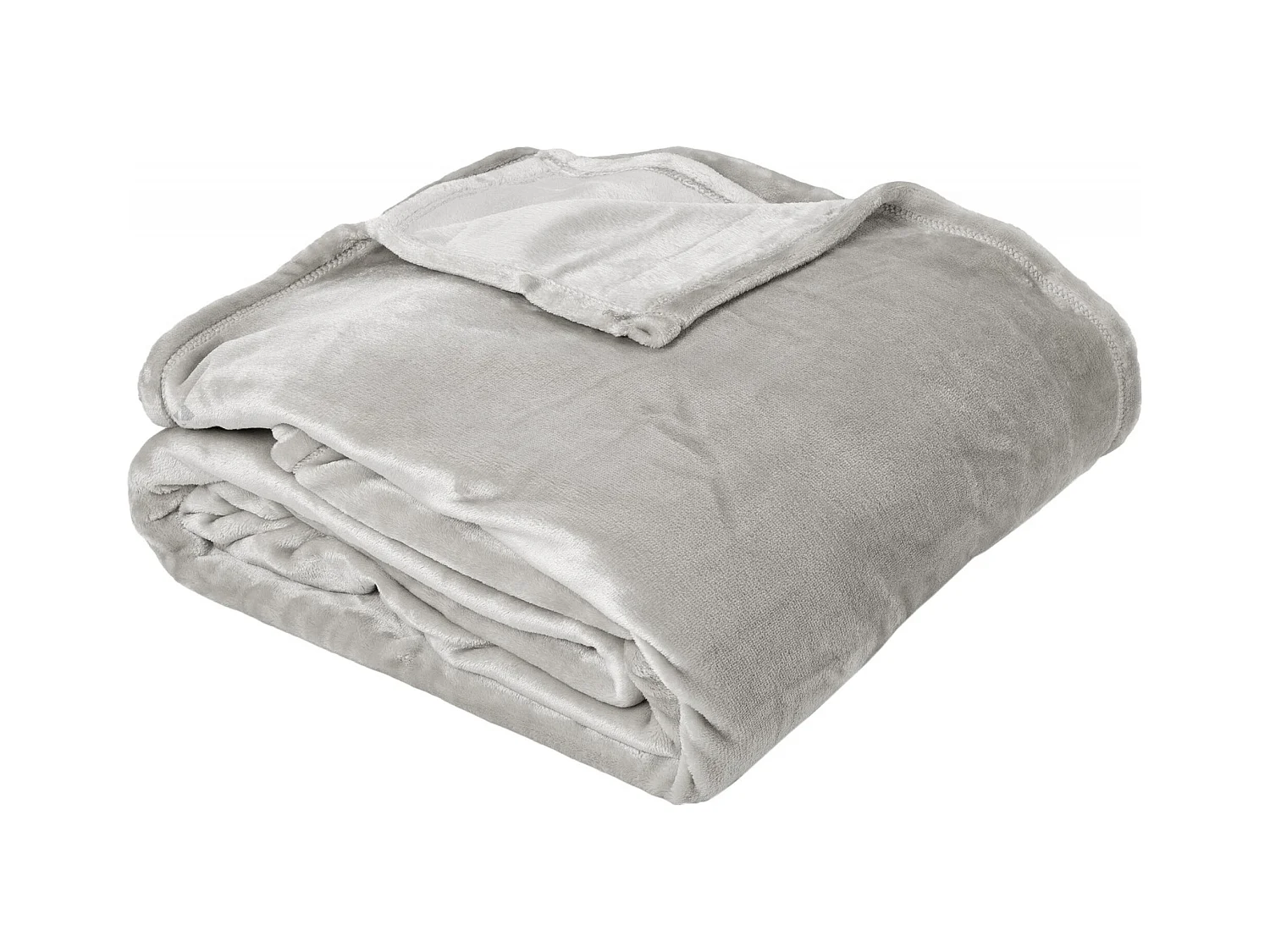 Couverture polaire microvelours 240x260 cm VELVET Gris Perle