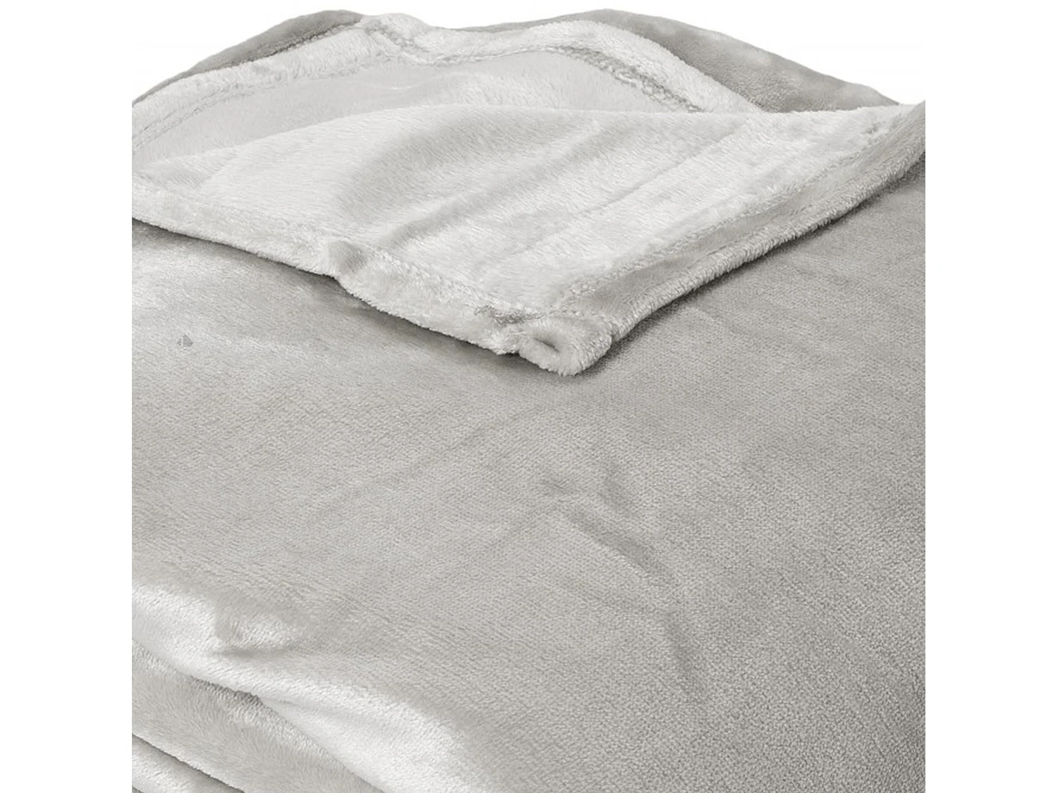 Couverture polaire microvelours 240x260 cm VELVET Gris Perle