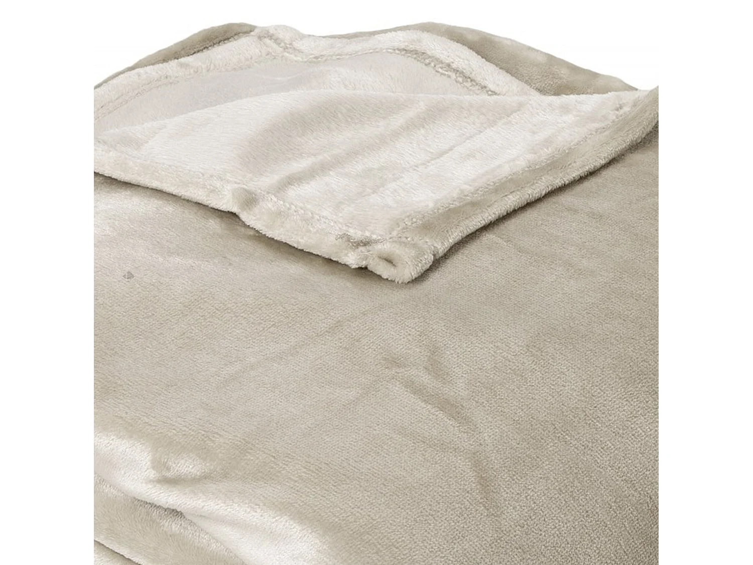 Couverture polaire microvelours 180x220 cm VELVET Gris Galet