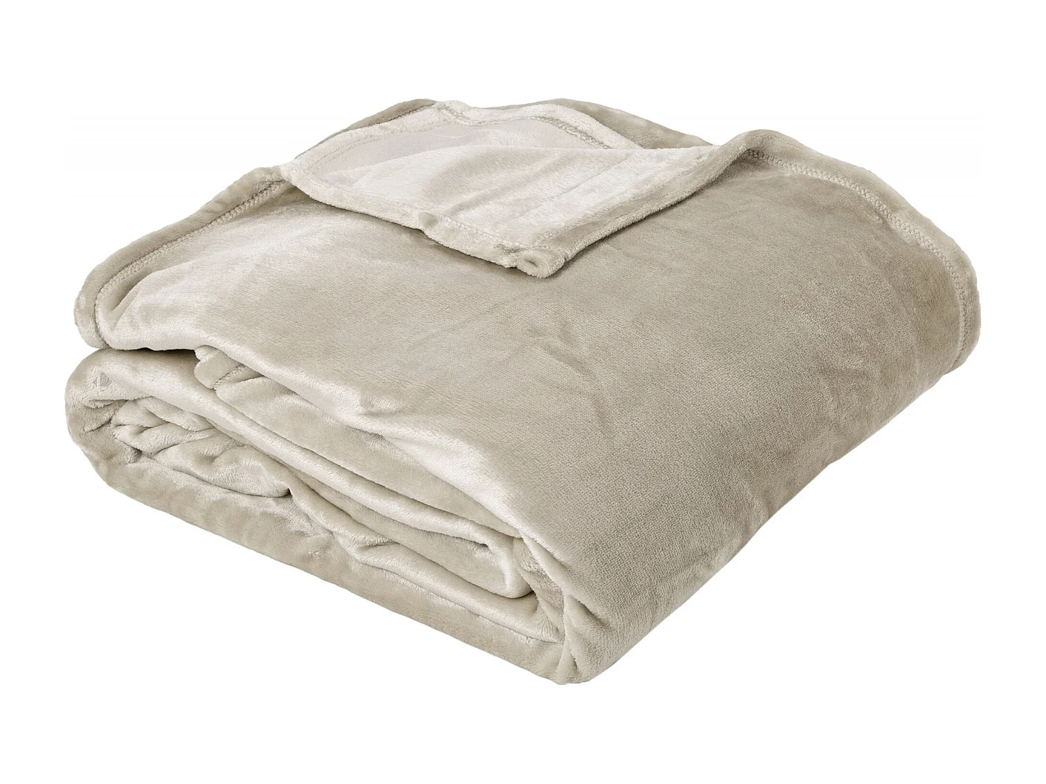 Couverture polaire microvelours 180x220 cm VELVET Gris Galet