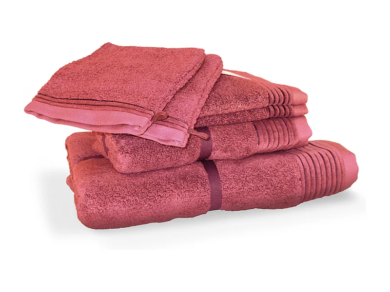 Parure de bain 6 pièces JULIET Rose 520 g/m2