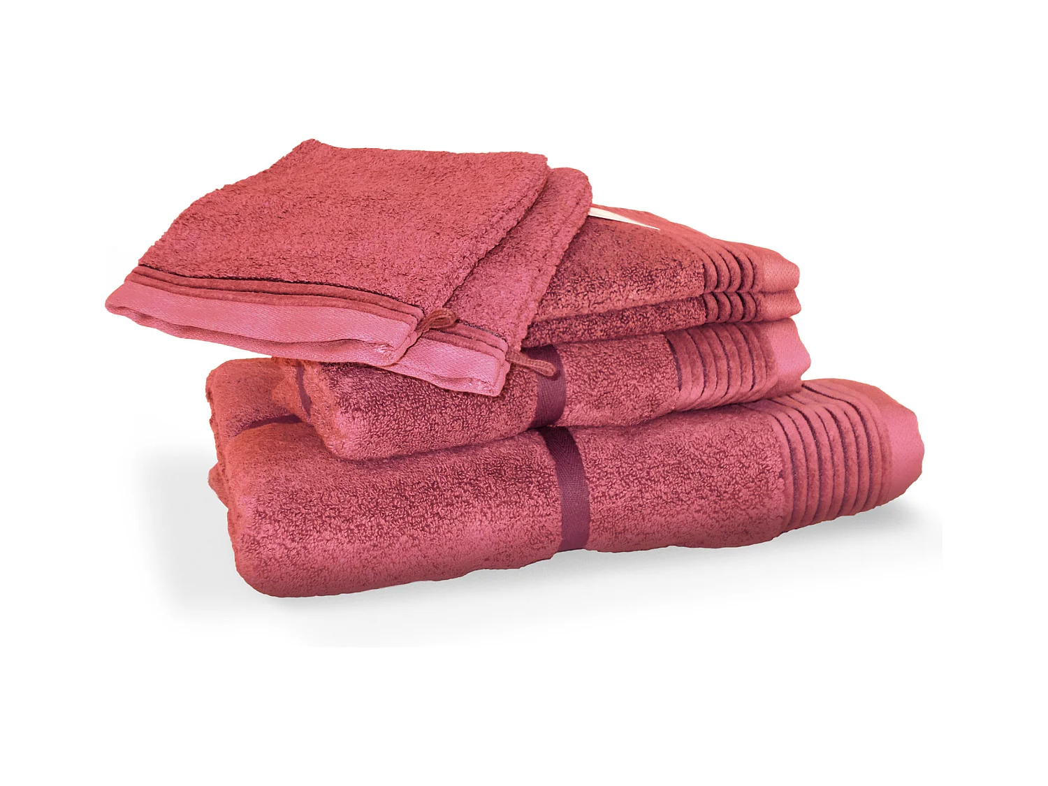 Parure de bain 6 pièces JULIET Rose 520 g/m2