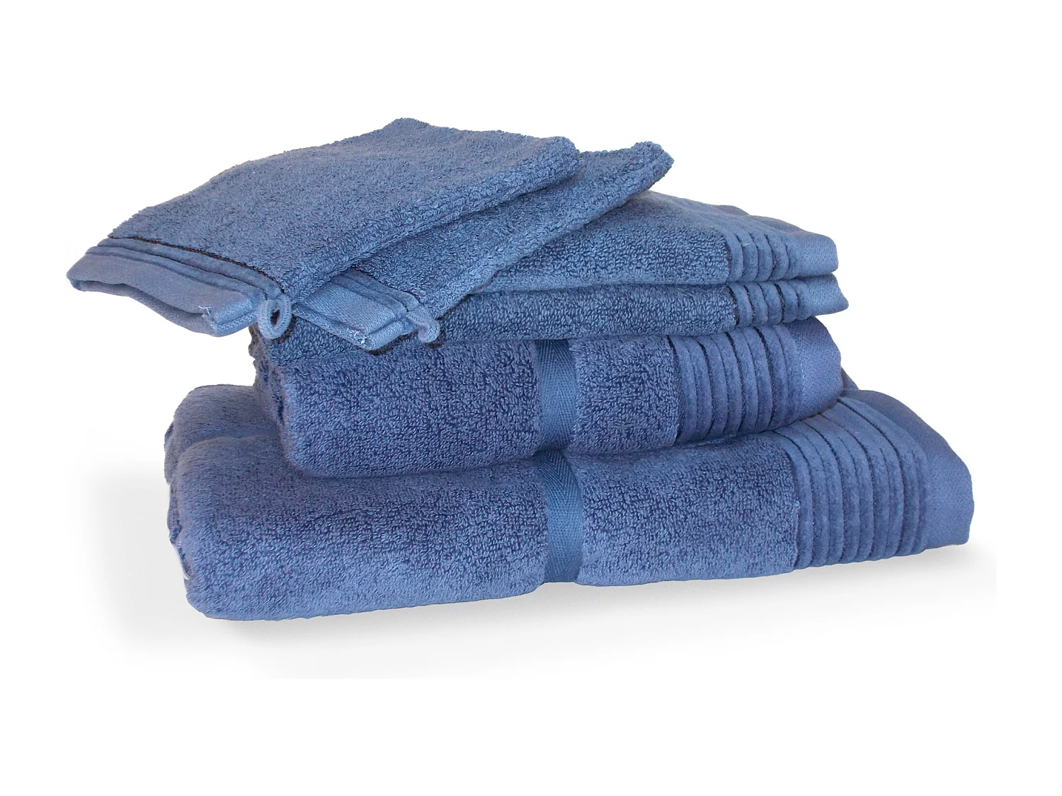 Parure de bain 6 pièces JULIET Bleu Ciel 520 g/m2