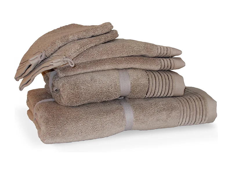 Parure de bain 6 pièces JULIET Beige 520 g/m2