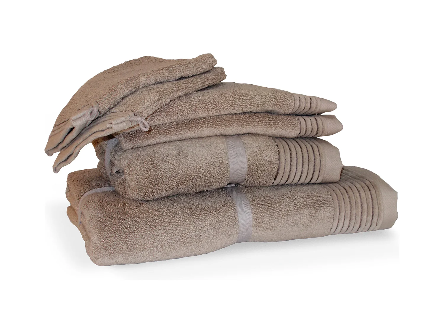 Parure de bain 6 pièces JULIET Beige 520 g/m2