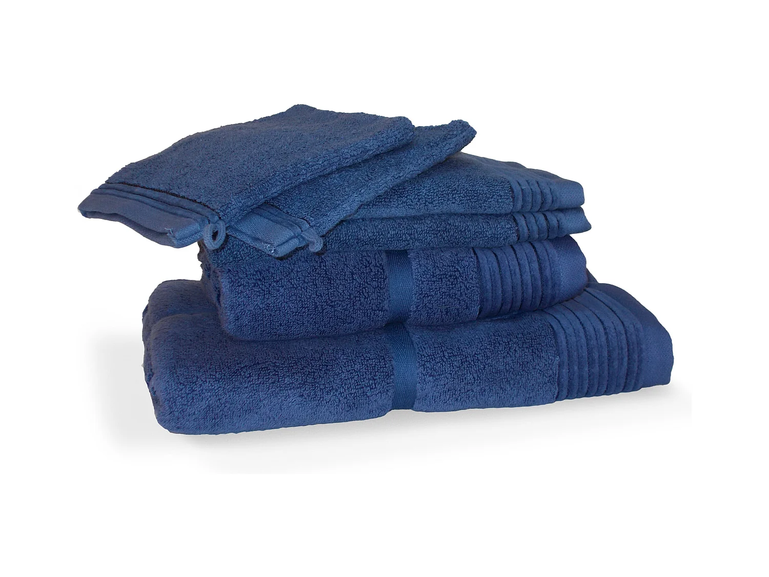 Parure de bain 6 pièces JULIET Bleu 520 g/m2