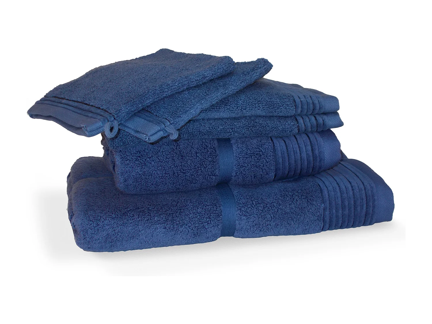 Parure de bain 6 pièces JULIET Bleu 520 g/m2