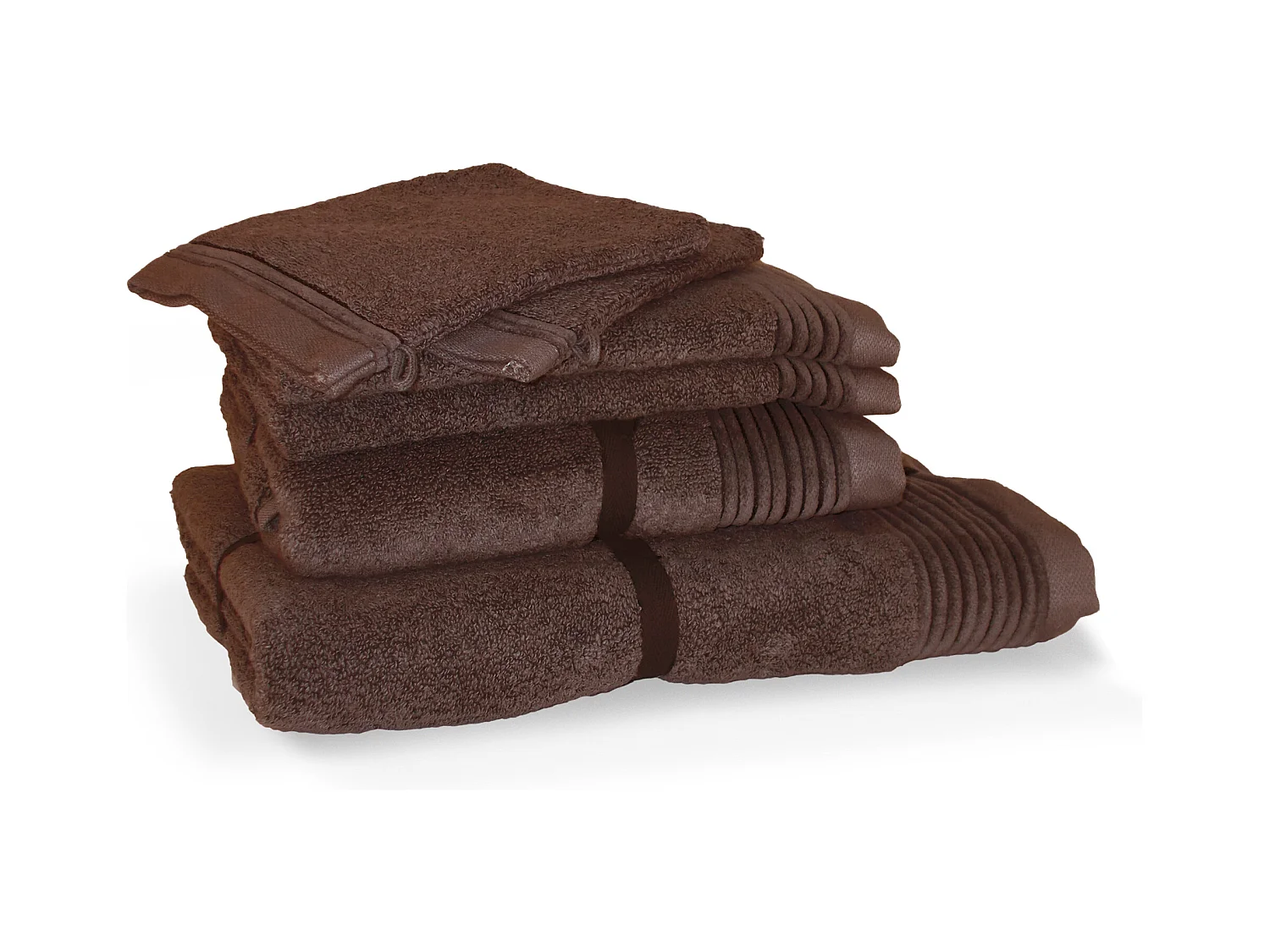 Parure de bain 6 pièces JULIET Marron 520 g/m2