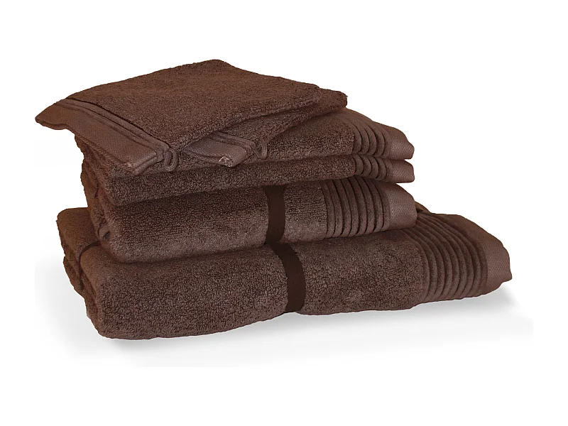 Parure de bain 6 pièces JULIET Marron 520 g/m2