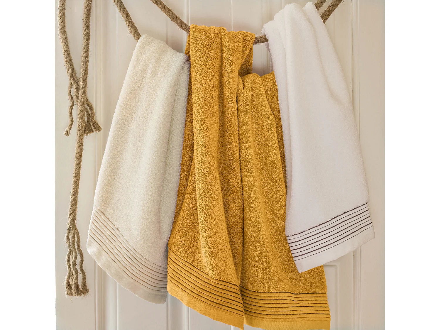 Parure de bain 6 pièces JULIET Jaune 520 g/m2