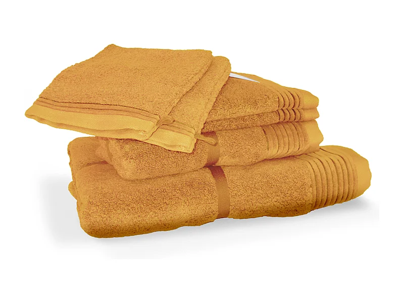 Parure de bain 6 pièces JULIET Jaune 520 g/m2