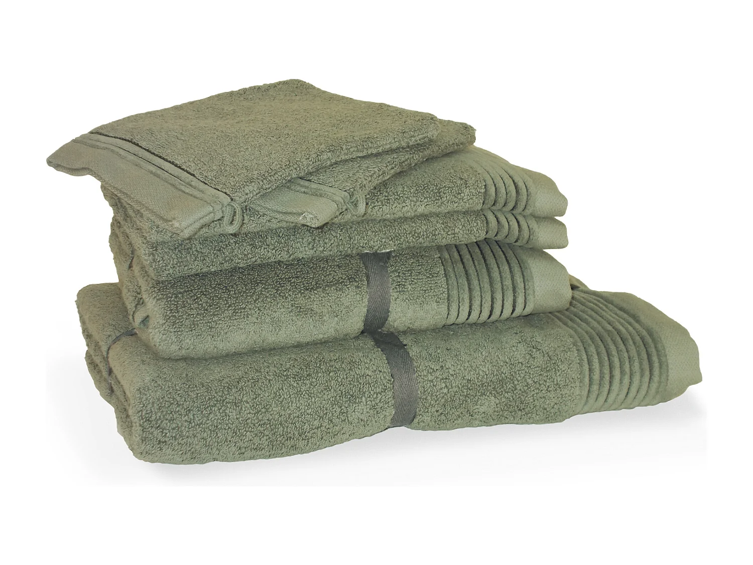 Parure de bain 6 pièces JULIET Vert 520 g/m2