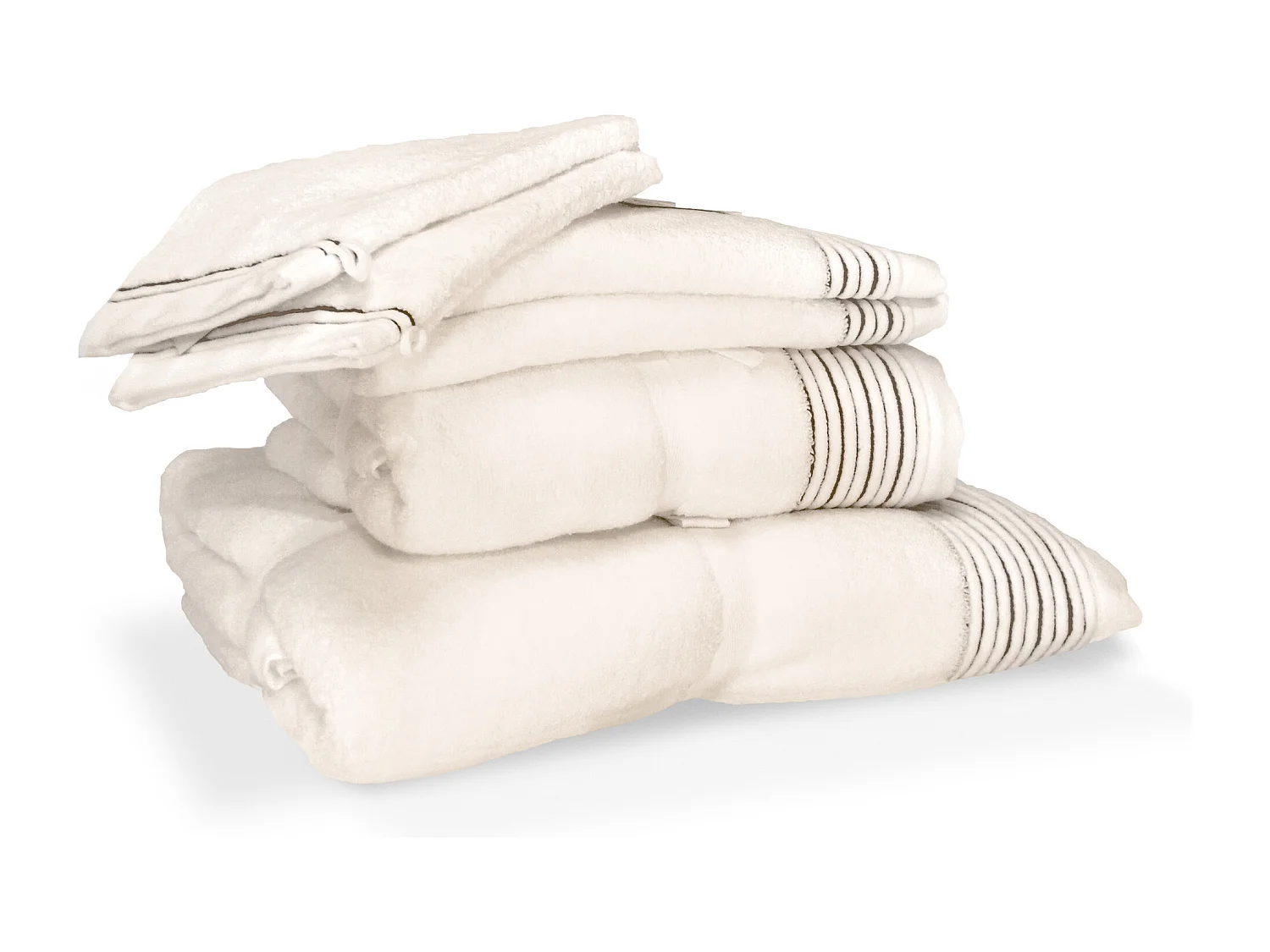 Parure de bain 6 pièces JULIET Blanc Crème 520 g/m2