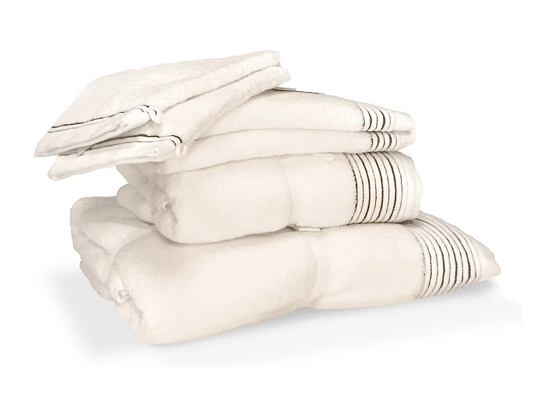 Parure de bain 6 pièces JULIET Blanc Crème 520 g/m2