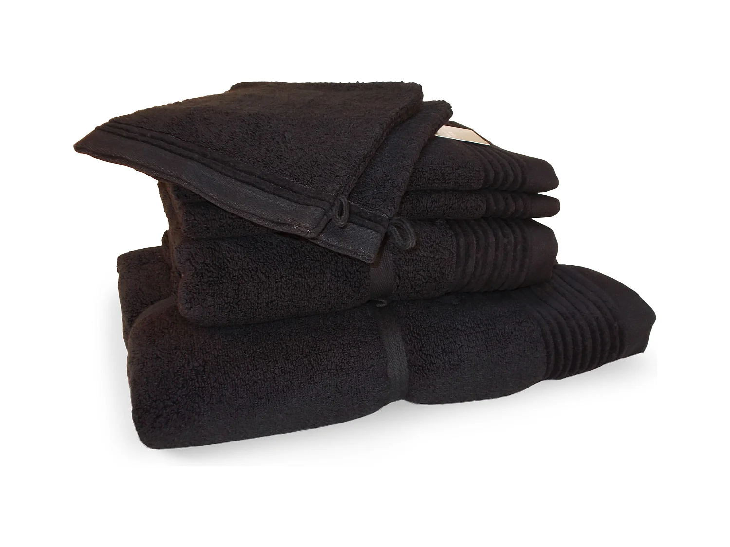 Parure de bain 6 pièces JULIET Noir 520 g/m2