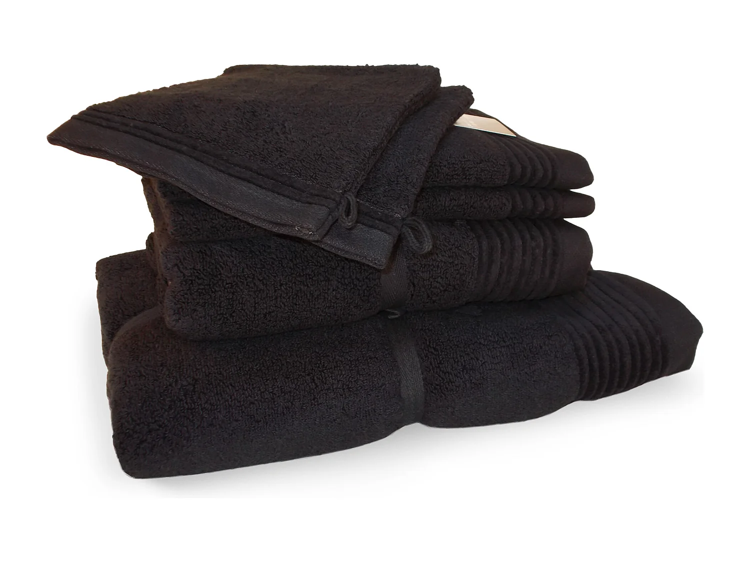 Parure de bain 6 pièces JULIET Noir 520 g/m2