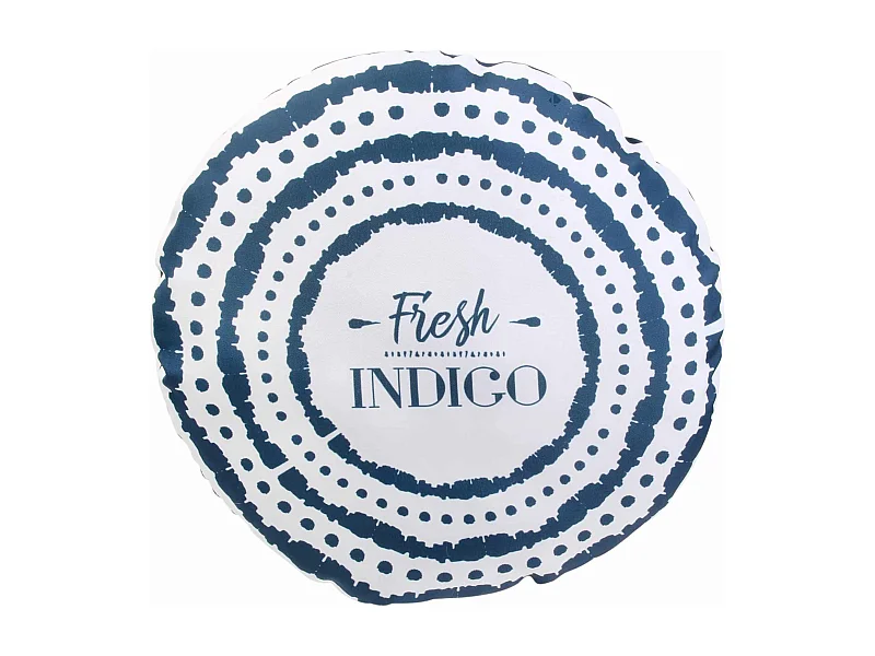 Coussin extérieur rond 40 cm FRESH Bleu Indigo