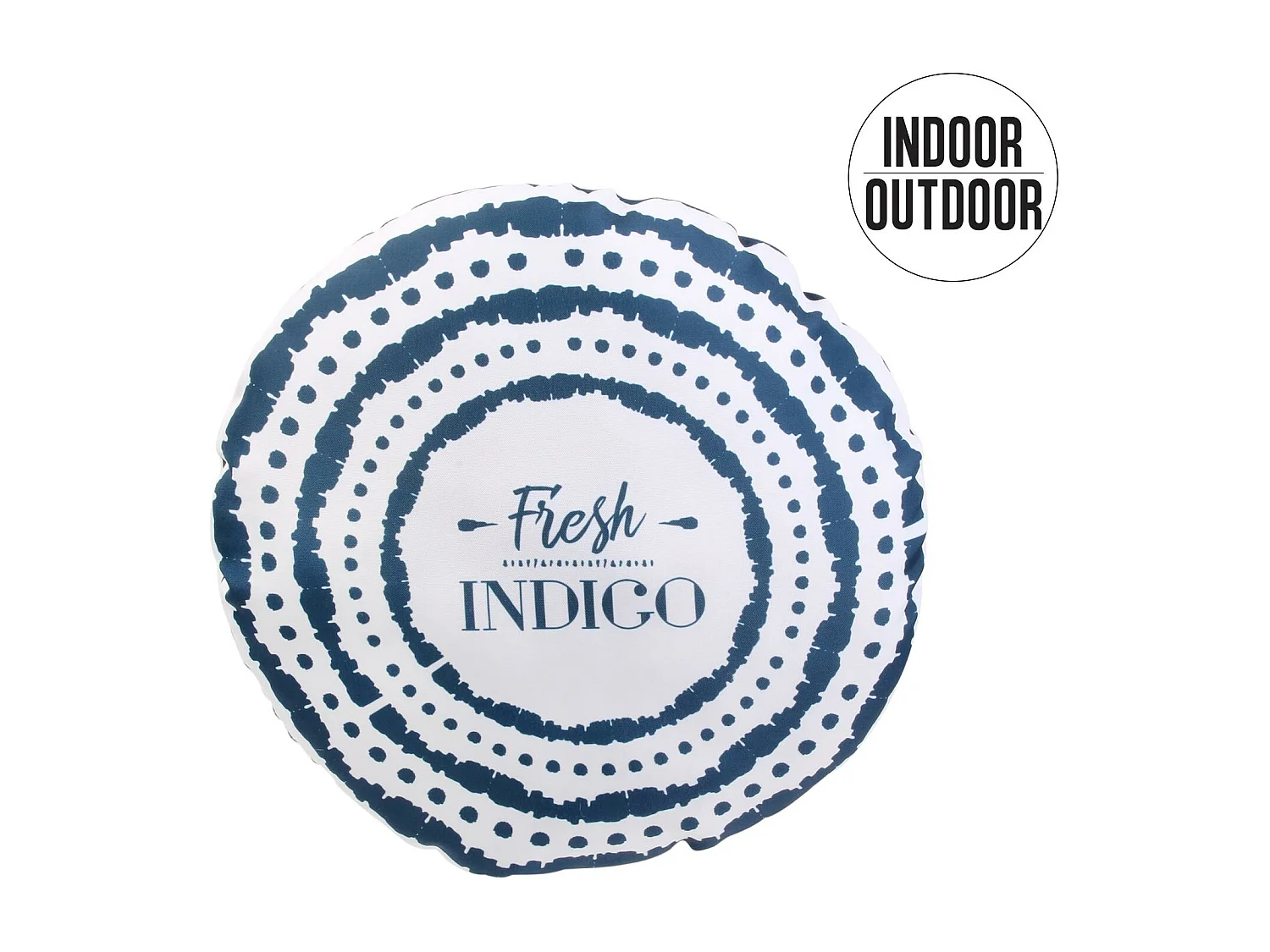 Coussin extérieur rond 40 cm FRESH Bleu Indigo