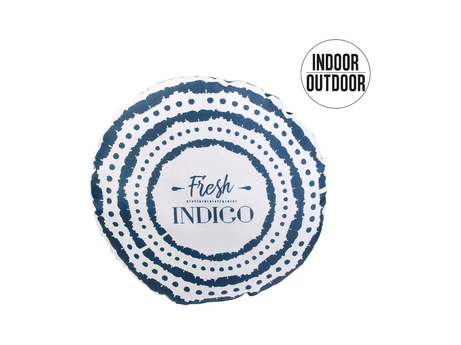 Coussin extérieur rond 40 cm FRESH Bleu Indigo
