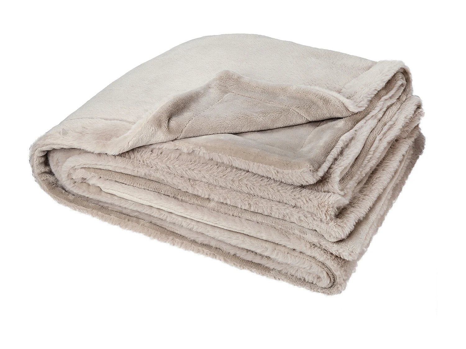 Plaid 150x200 cm en polyester MELLOW beige galet