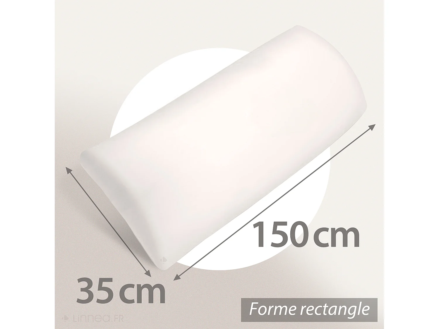 Traversin plat 150x35 cm ASCONA mousse à mémoire de forme visco