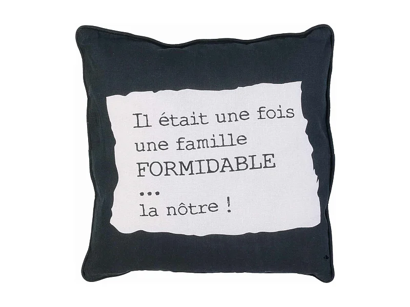 Coussin 40x40 cm EN FAMILLE Noir/Blanc Une famille formidable