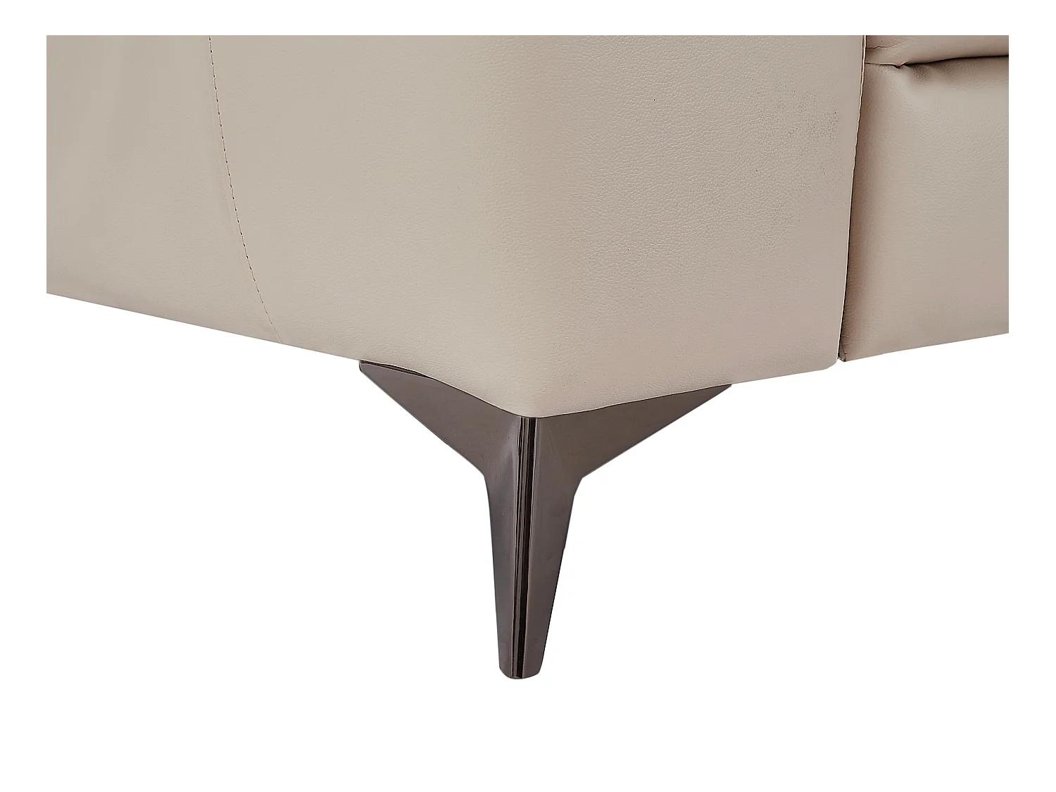 Ecksofa mit elektrischer Relaxfunktion - Ecke rechts - Leder - Cremefarben - FORLO