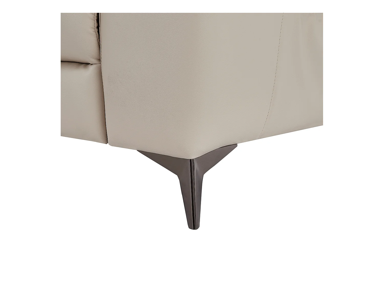 Canapé d'angle gauche relax électrique en cuir crème FORLO
