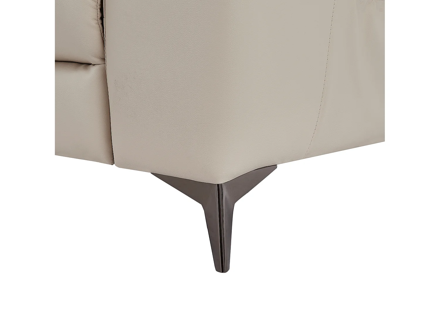 Canapé d'angle gauche relax électrique en cuir crème FORLO