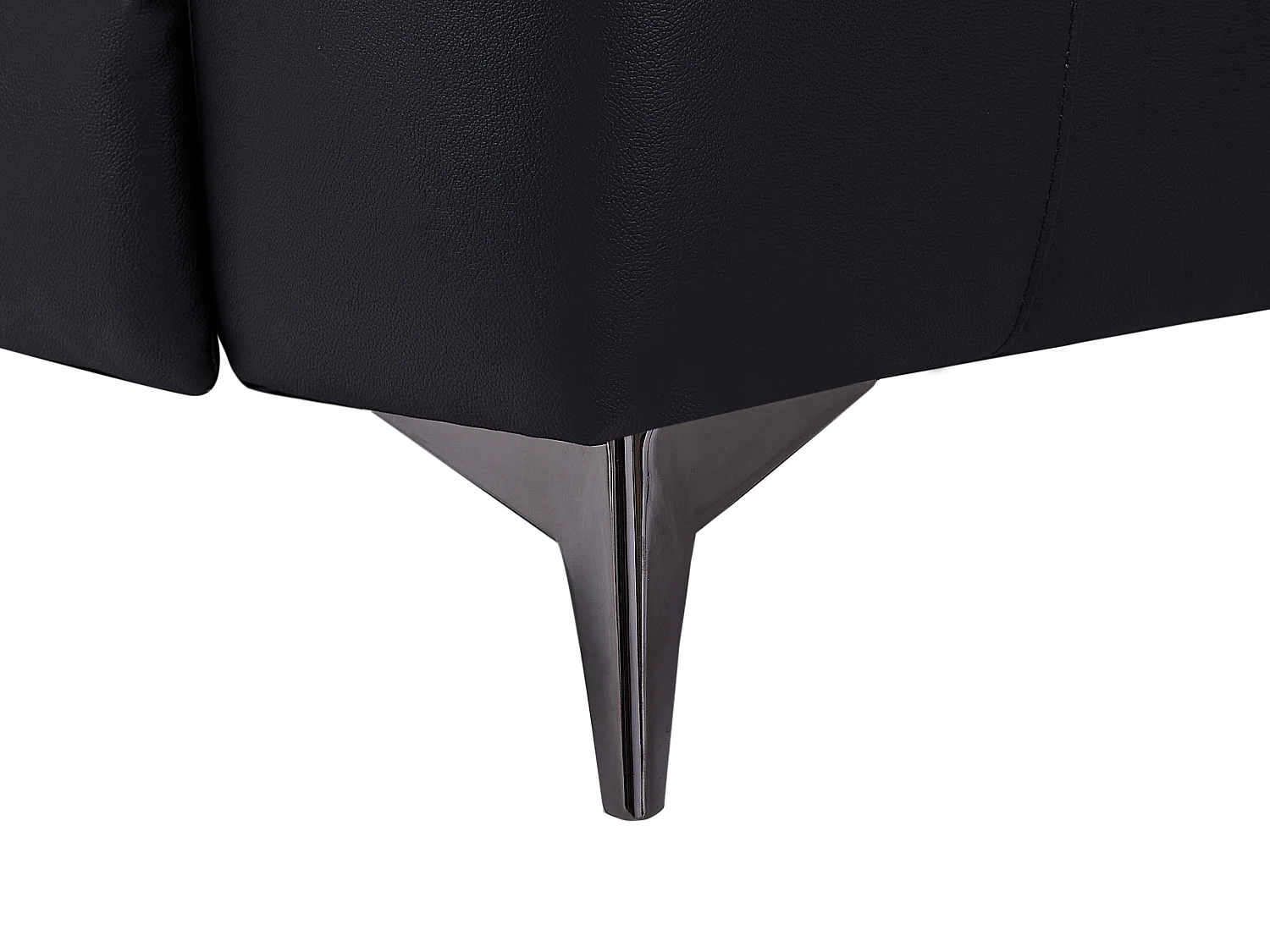 Vänstervänd hörnsoffa i svart läder med elektrisk lutningsfunktion FORLO