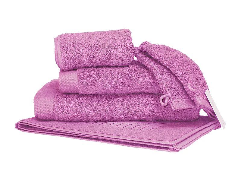 Parure de bain 6 pièces PURE Rose Lavande 550 g/m2